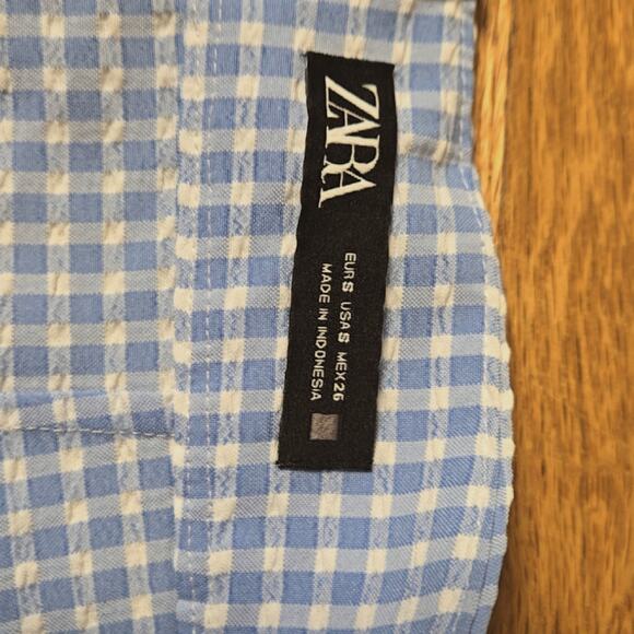 Zara Gingham Pleated Skort size small - Picture 2 of 3